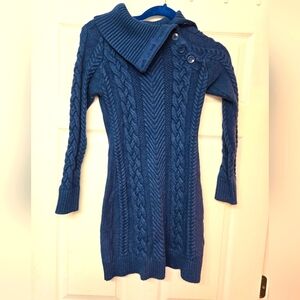 Women's Blue Cable Knit Sweater-M